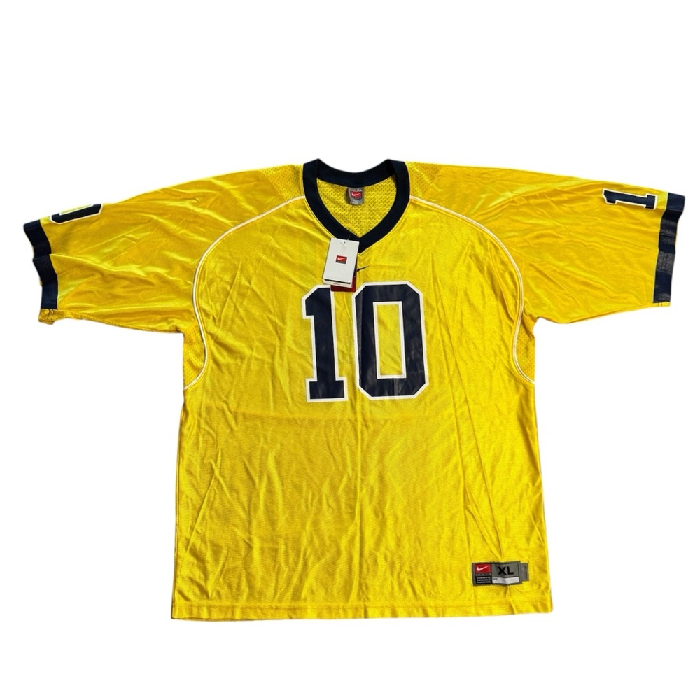 Vintage Nike Michigan Wolverines Football Jersey Men’s XL Gold #10 Tom Brady NWT